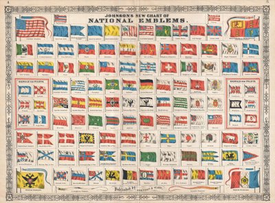 Nuova mappa delle emblemi nazionali di Johnson da Alvin Jewett Johnson